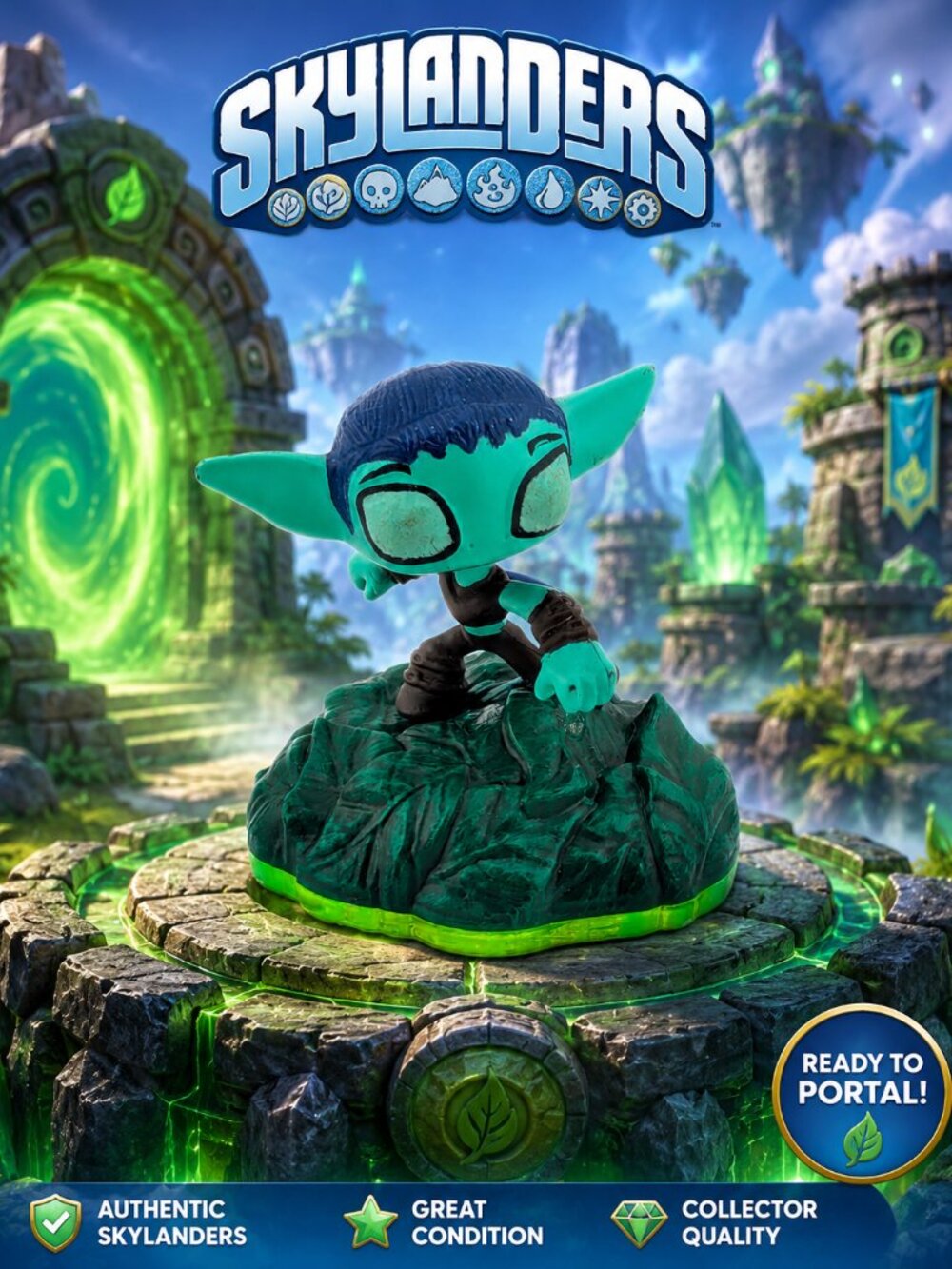 Stealth Elf Skylanders Spyro’s Adventure Figure – Green Base